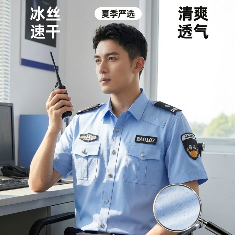 2026 New Model Ice Silk Quick-Drying Security Work Uniform Thin Short-Sleeved Shirt Summer Breathable Security Uniform Summer Uniform 2026 New Model Ice Silk Quick-Drying Security Work Uniform Thin Short-Sleeved Shirt Summer Breathable Security Uniform Summer Uniform