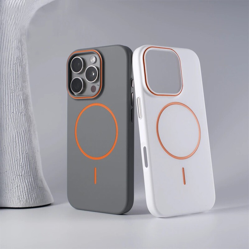 Anker Anker Thin Circle Magsafe Magnetic Contrasting Color Frame iPhone 15 Pro Apple 14 Mobile Phone Case 16Promax New 12 Frosted 13 Anti-Fingerprint 14Plus Men and Women 15Promax