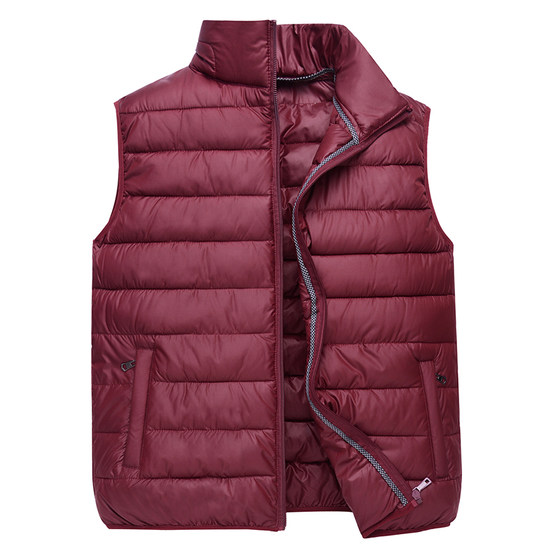 Middle -aged and young cotton -horses, winter clothes, thick men's down cotton vest men middle -aged men's warm cotton, shoulder men's vest