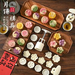 diy tool moon cake mold clay hand pressure three-dimensional Crisp Point non-stick Chinese mold cake mold