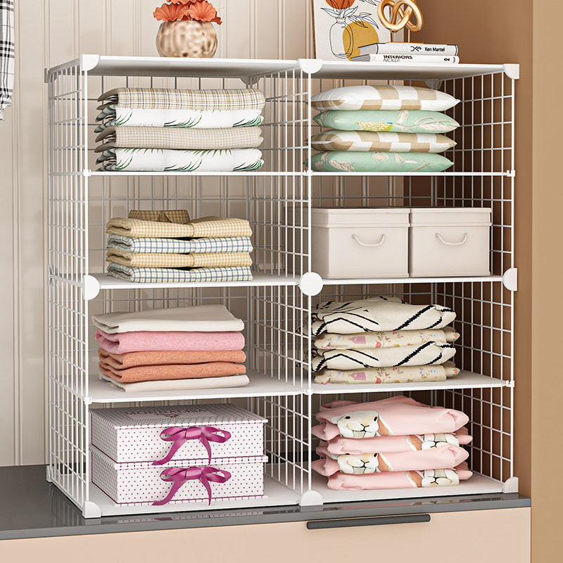 Dormitory wardrobe layered partition wardrobe hole board storage rack cabinet clothing compartment partition storage artifact shoe rack