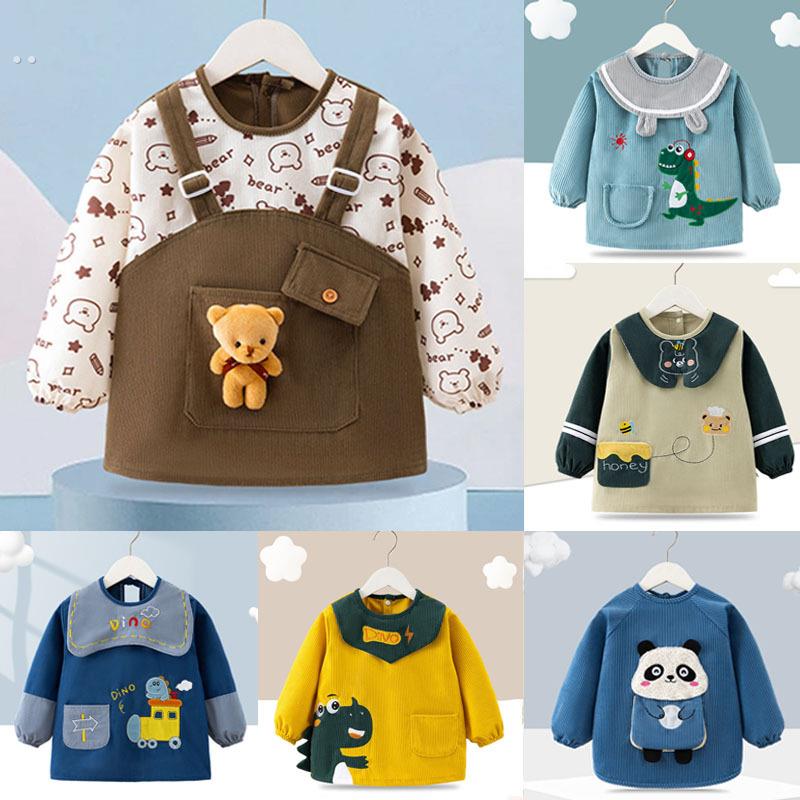 Baby Clothes Waterproof and Dirty Children Autumn and Winter Women and Boys Back Clothes Bibs Eating Dress Outside Baby Aprons