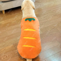 Pet Dog Clothes Flannel Autumn and Winter Warm Cute Carrot Vest for Medium and Large Dogs Trendy Labrador Adorable