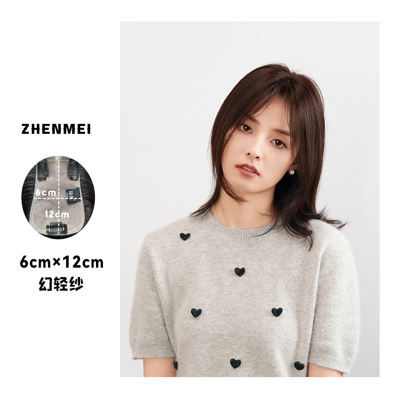 Zhenmeiウィッグ - ファンタジーライトガーゼ 6x12ウィッグ 女性用 フルリアルヘア ダブルニードル 手編み シームレスウィッグ