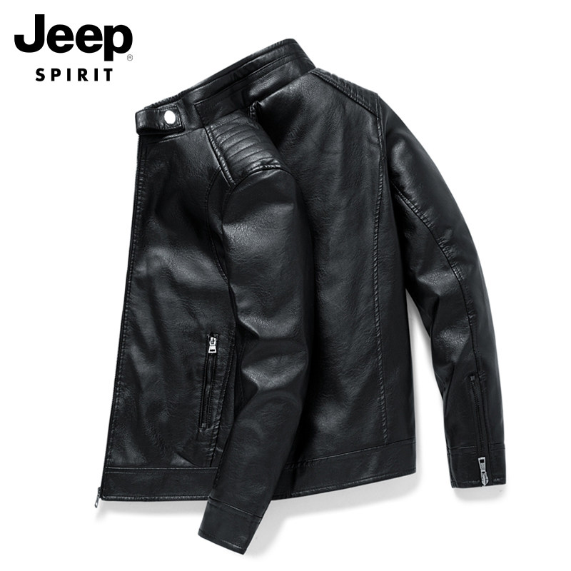 JEEP Джип кожаная куртка мужская весна 2026 новая повседневная кожаная куртка трендовая модная мотоциклетная кожаная куртка мужской красивый