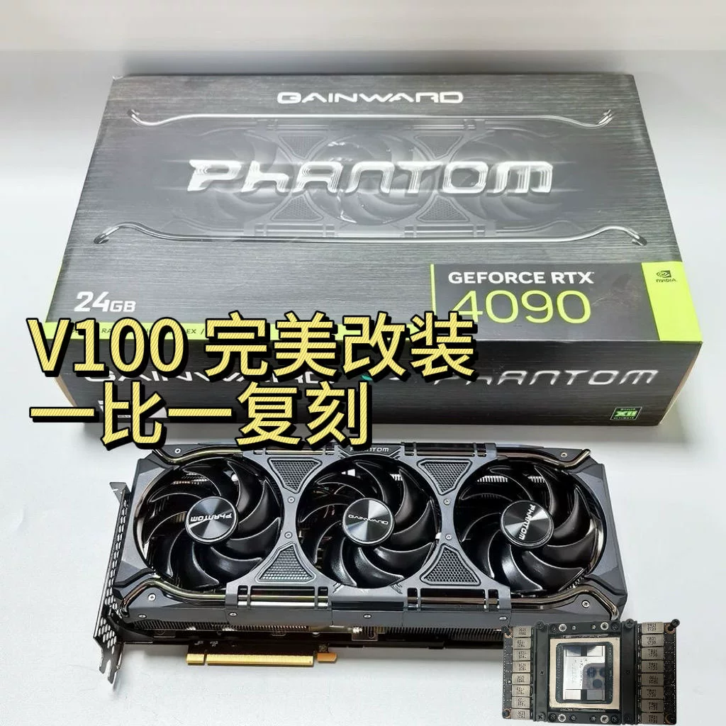 Карточка графического процессора Tesla v100 16g a100 32g, идеально модифицированная копия в стиле one-to-one, реплика Gengsheng 4090 для вычислений