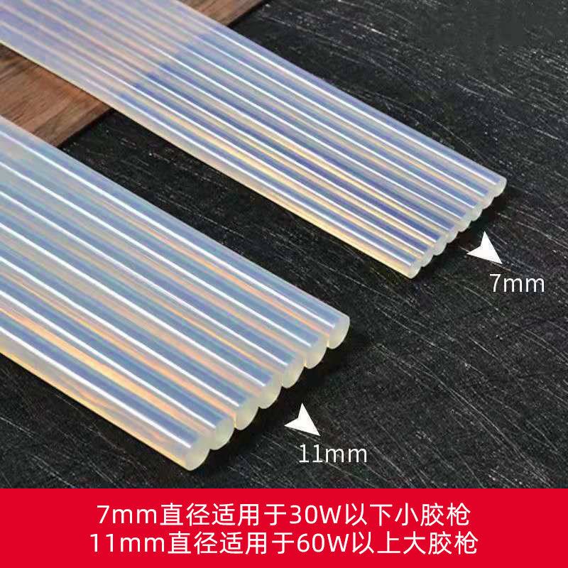 Hot Melt Glue Sticks with High Adhesive Strength, 7mm 11mm Transparent Super Sticky Hot Melt Glue Strips, Strong Glue Sticks, 100 Pieces