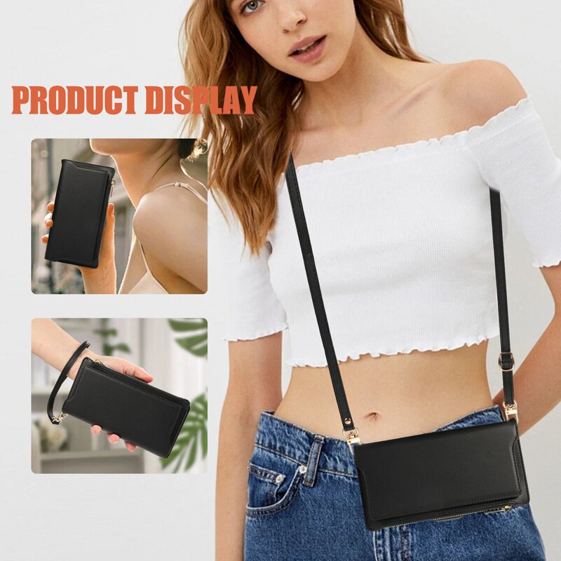 2-in-1 Flip Cover Suitable for Samsung S26Ultra Mobile Phone Case for Women Galaxy S24 Detachable S23Fe Magnetic Leather Case S22+ Wallet Protective Case S21 Crossbody Strap S20 Full Cover A55 Anti-Fall