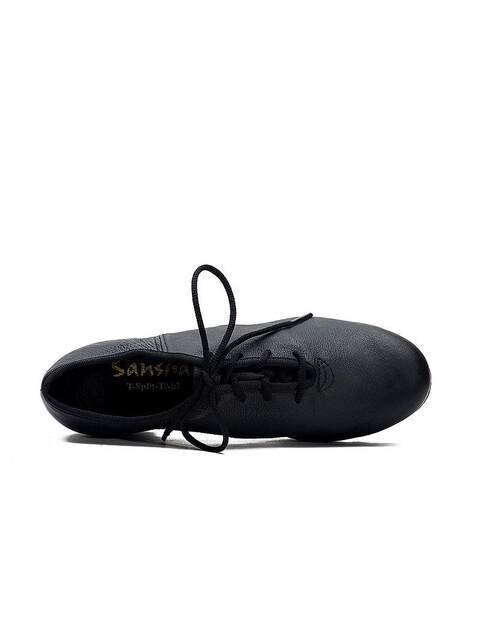 Sansha Sansha roasted leather tap dance shoes two-soled black lace-up adult shoes women's genuine leather teacher shoes