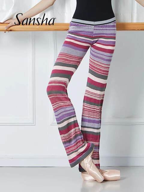 Sansha ballet autumn and winter warm trousers for women to practice gymnastics and dance fitness clothes colorful pink gray