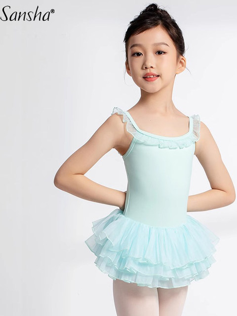 Sansha Children's Dancewear Girls' Strapless One-Piece Ballet Tutu Dress Practice Outfit Cake Tutu Skirt