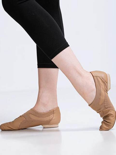 Sansha Jazz Dance Shoes Elastic Mesh Cowhide Modern Dance Shoes Soft Sole Teacher Shoes Dance Practice Shoes for Women