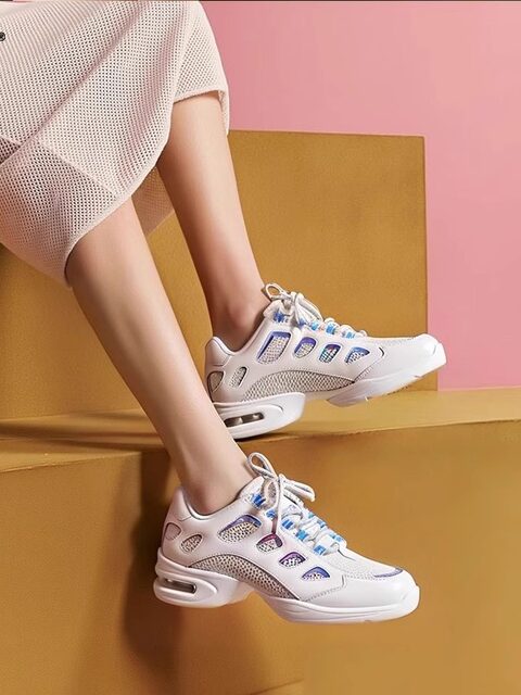 Sansha Modern Dance Shoes, Colorful and Fashionable Modern Jazz Breathable Soft-Soled Square Dance Shoes