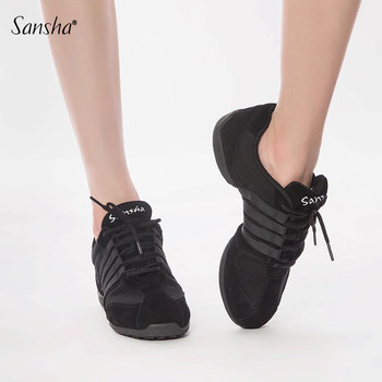 Sansha France Sansha Fitness Plaza Sports Dance Shoes Cowhide Rubber Soft Sole Modern Jazz Dance Shoes for Women