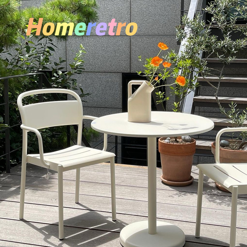 Designer Outdoor Table and Chair Set for Milk Tea Cafes, Trendy Courtyard Terrace Garden Table and Chairs, Long Bench Designer Outdoor Table and Chair Set for Milk Tea Cafes, Trendy Courtyard Terrace Garden Table and Chairs, Long Bench