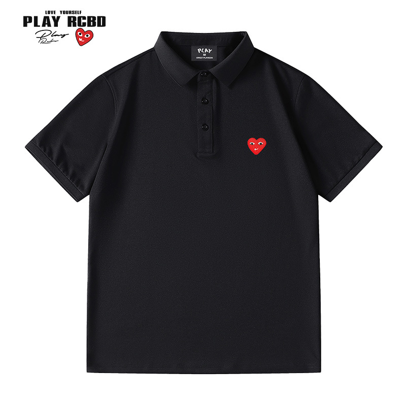 Play Official Short-Sleeved Polo Shirt for Men and Women, Summer New Style Embroidered Business Casual Loose and Versatile Top