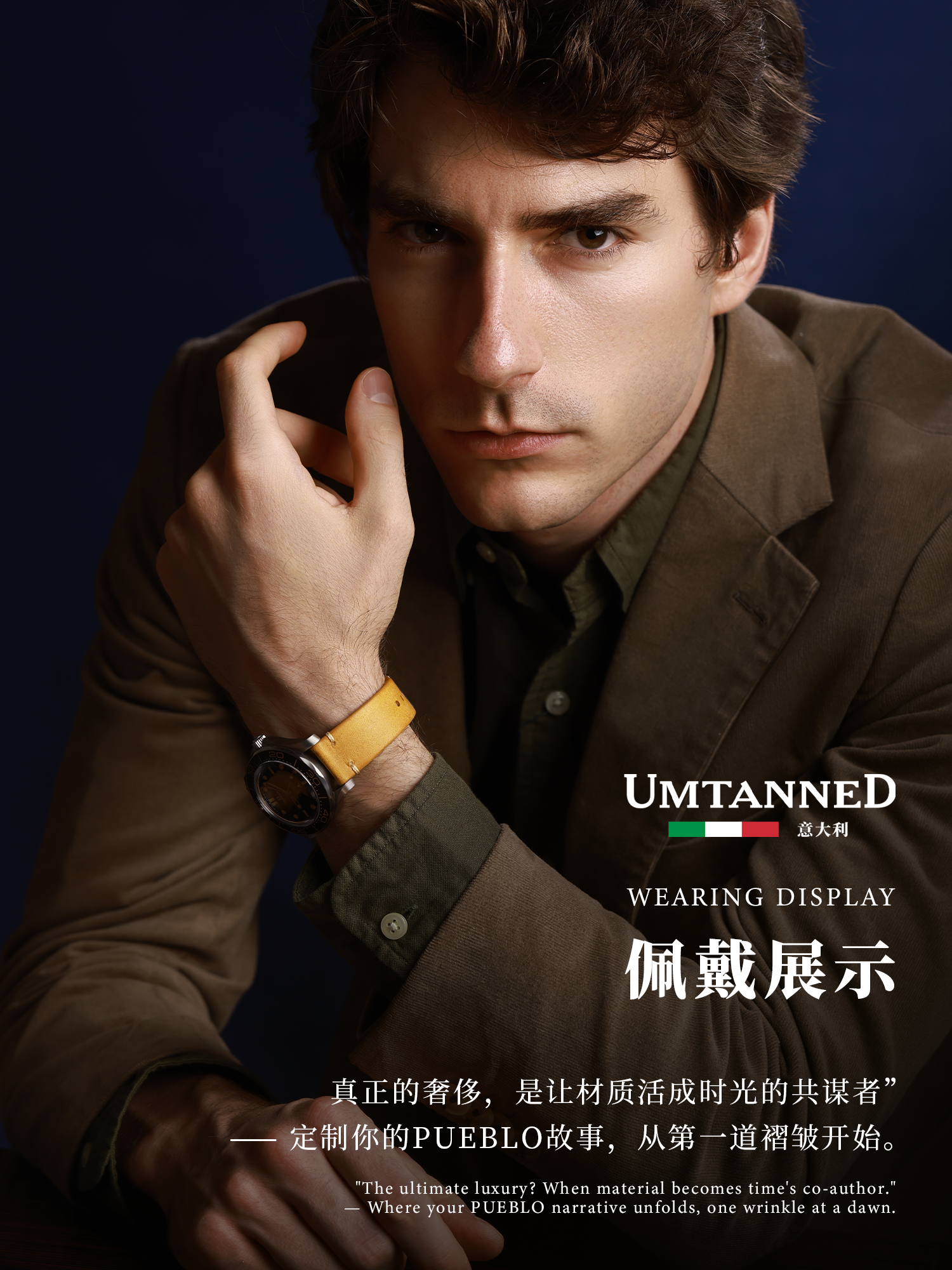 Italian Thick Cowhide Leather Strap, Vintage Frosted Handmade Genuine Leather Strap, 20Mm/22Mm Watch Chain, Watch Accessories