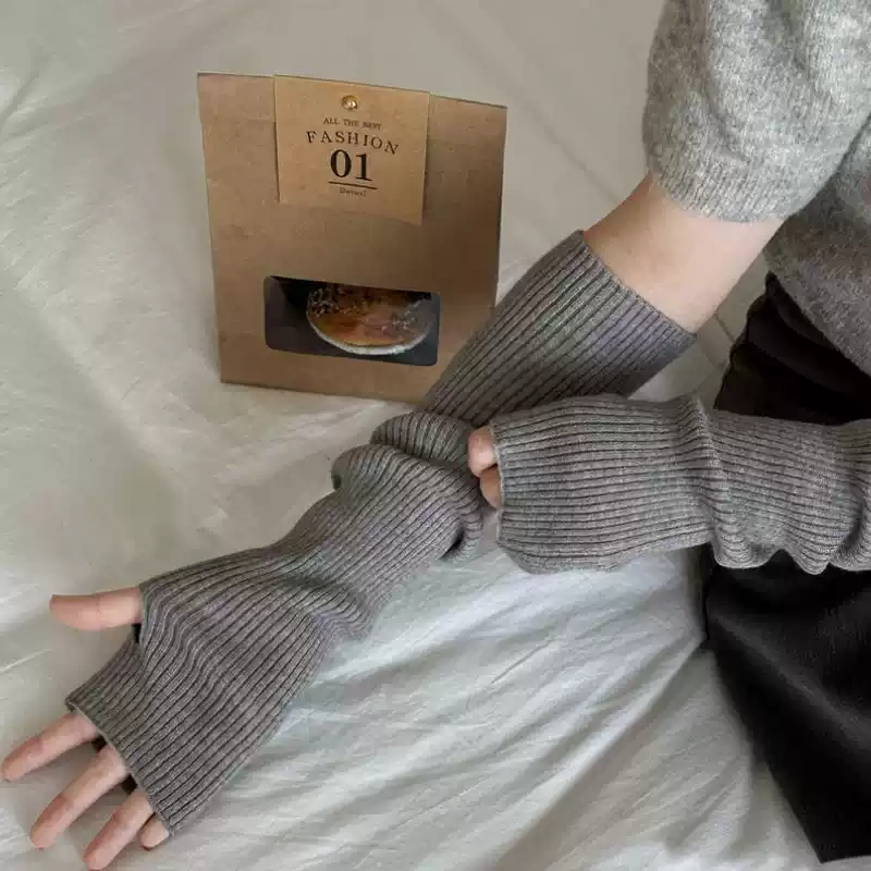 Dopamine Style Half-Finger Sleeves for Women, Japanese Pink Fingerless Party Sleeves, Sun Protection Arm Warmers, Knitted Gloves Dopamine Style Half-Finger Sleeves for Women, Japanese Pink Fingerless Party Sleeves, Sun Protection Arm Warmers, Knitted Gloves