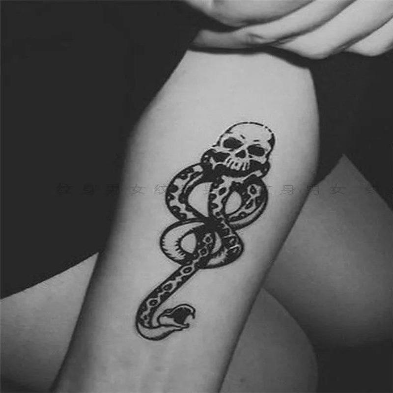 Tattoo Stickers Death Eaters Juice Voldemort Death Eaters Snake Wand Tattoo Stickers Dark Style Arm Personality Harry Potter