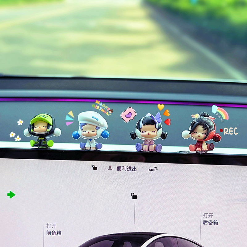 2026 New Trendy Car Accessories Genuine Cute Car Dashboard Display Screen Interior Decorations Cute for Women