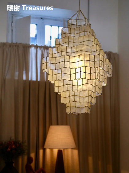 Cornelia Swedish Retro Shell Wabi-Sabi Style High-End Art Chandelier for Living Room, Dining Room, Bedroom, Study
