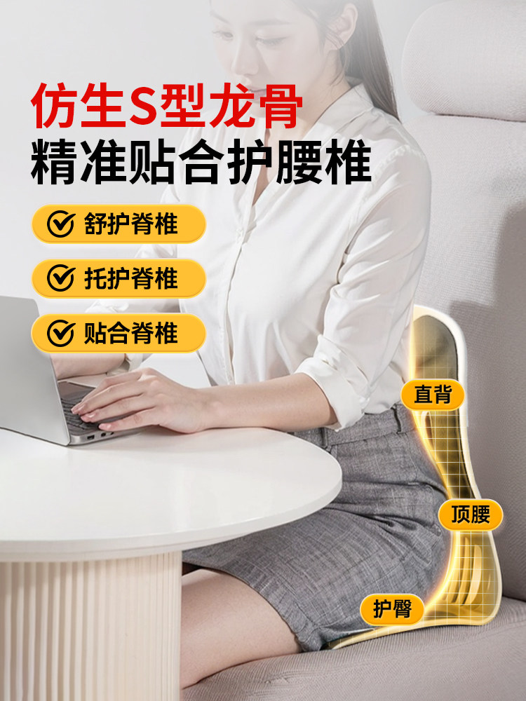 Xtep Lumbar Support Cushion for Long Sitting, Ergonomic Chair Support for Office, Backrest Cushion for Lumbar Support