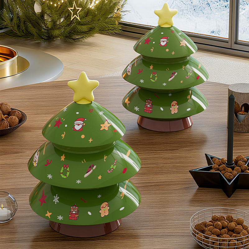 Christmas Tree Candy Box, Multi-Layered, Large-Capacity Snack and Dried Fruit Storage Tray with Lid, Moisture-Proof, High-Value Decorative Ornament Christmas Tree Candy Box, Multi-Layered, Large-Capacity Snack and Dried Fruit Storage Tray with Lid, Moisture-Proof, High-Value Decorative Ornament