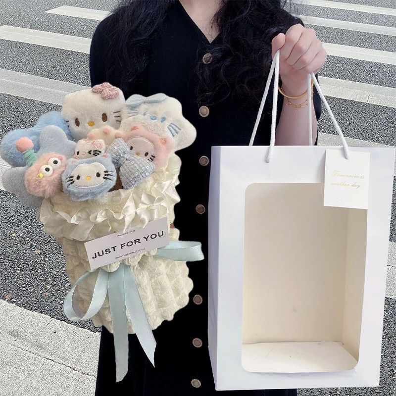 Birthday Gift Kitty Cat Finished Cartoon Doll Bouquet Practical Cute Girly Gift for Girlfriend or Best Friend