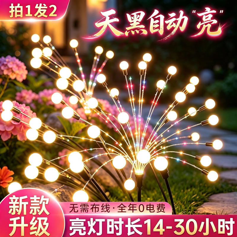 Solar Outdoor Garden Lights, Firefly Lawn Lights, Trendy Small Yard Arrangement, Flower Bed Lights, Decorative Ground Lights, Waterproof
