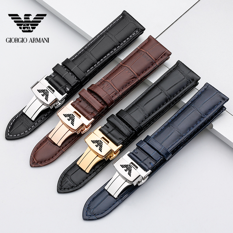 Armani Watch Strap Genuine Leather Original Butterfly Buckle Ar2432 1840 5905 Starry Sky Watch Strap
