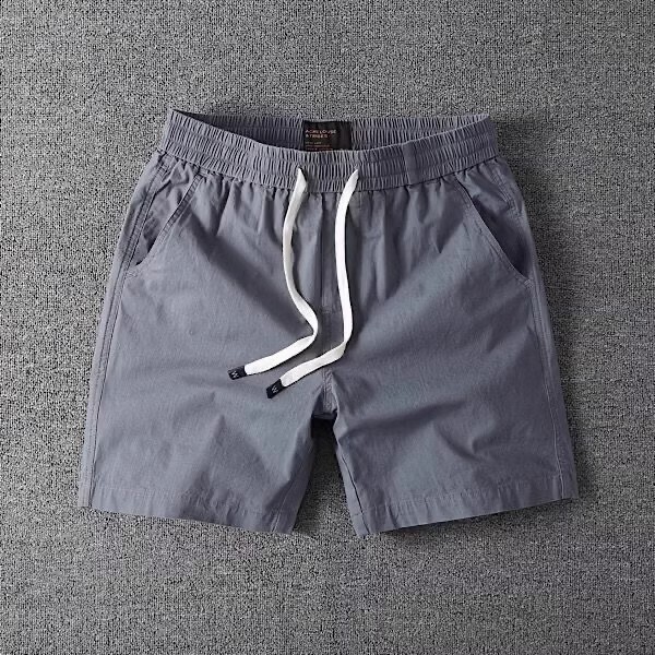 American Casual 2025 Summer Pure Cotton Quarter-Length Pants Trendy Men's Thin Pearl Plaid Stretch Slim-Fit Work Shorts