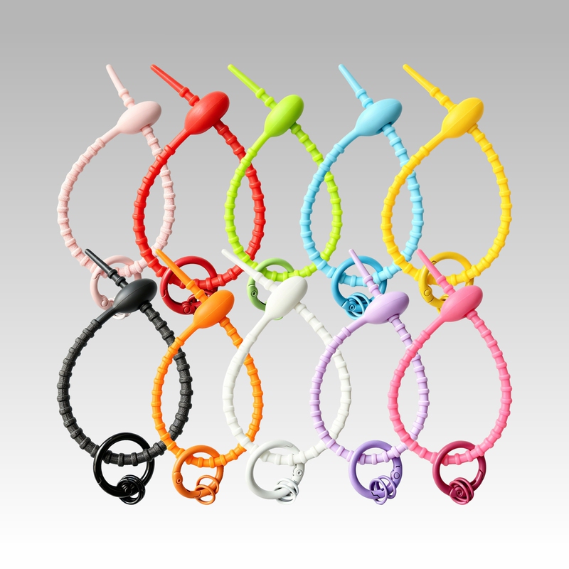 Colorful Silicone Keychain with Spring Clasp, Lanyard, Bag Charm, Beautiful Pendant, Keychain for Girls