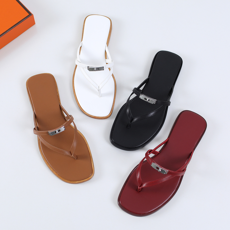 Last Few Pairs! Malaysian Kelly Buckle Flat Flip-Flops for Women, Genuine Leather Sandals for Summer Vacation Wear Last Few Pairs! Malaysian Kelly Buckle Flat Flip-Flops for Women, Genuine Leather Sandals for Summer Vacation Wear