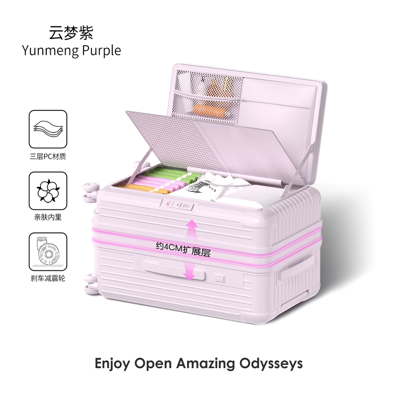 Eoao Summer New Limited Edition Purple Suitcase for Women, Expandable Large Capacity Student Trolley Case, Carry-On Luggage Eoao Summer New Limited Edition Purple Suitcase for Women, Expandable Large Capacity Student Trolley Case, Carry-On Luggage