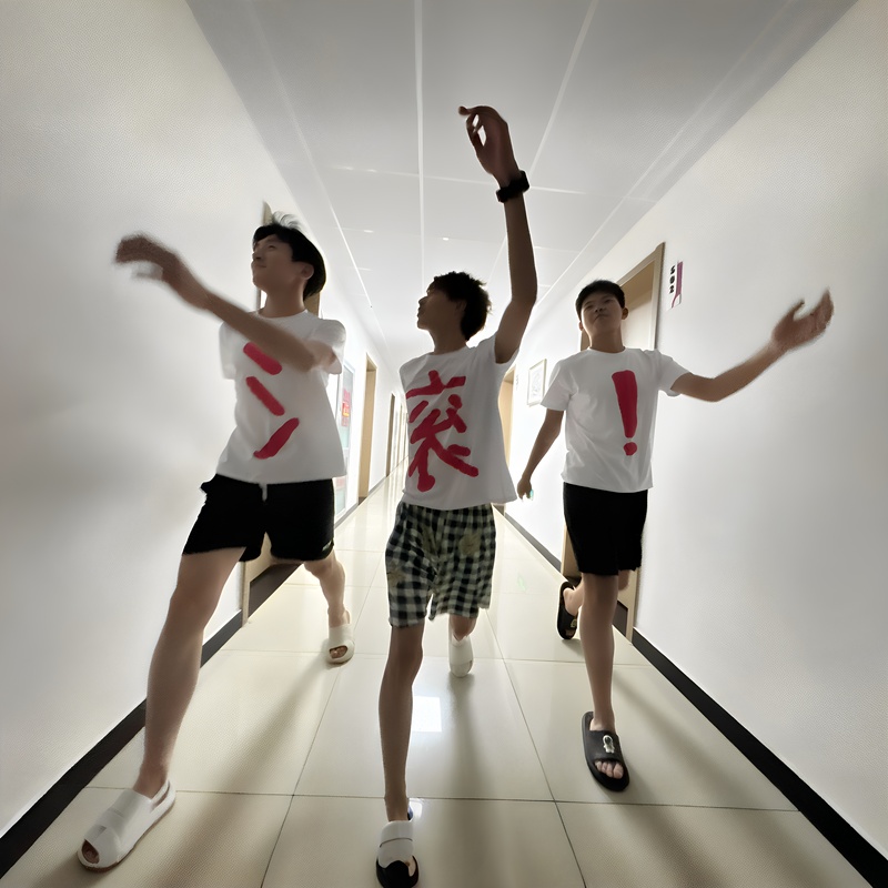 Short-Sleeved T-Shirt with Printed Text, Funny Dormitory Set for Three People, Loose-Fitting Quirky Clothing, Versatile Photo Props