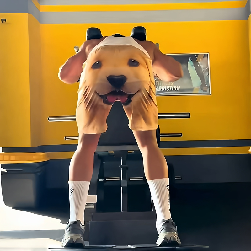 Sports Fitness Golden Retriever Shorts Funny Creative Golden Retriever Dog Head Athletic Pants Unisex Plus Size Squat Pants