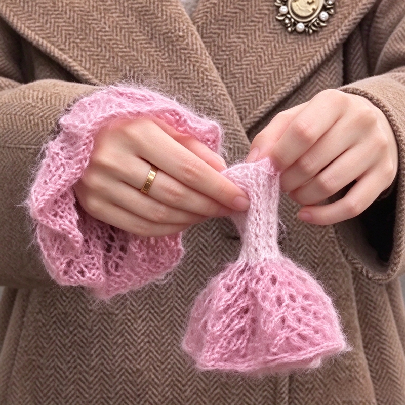 Lotus Leaf Lace Fake Sleeves Handmade Crochet Material Kit down Jacket Coat Decorative Cuffs Anti-Dirt Short Sleeve Gloves