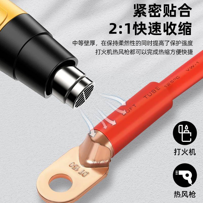 热缩管5倍收缩太香了！家用大口径防水绝缘神器，电工必备