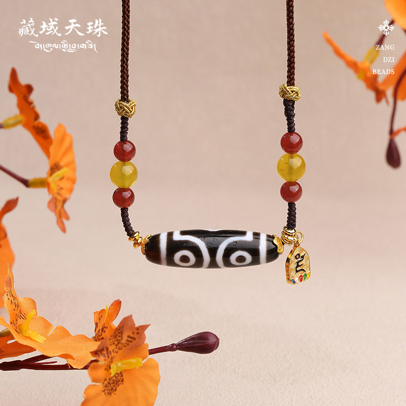 藏域天珠三眼玛瑙珠：神秘东方魅力，转运祈福的时尚配饰！-颈饰-淘宝好物网