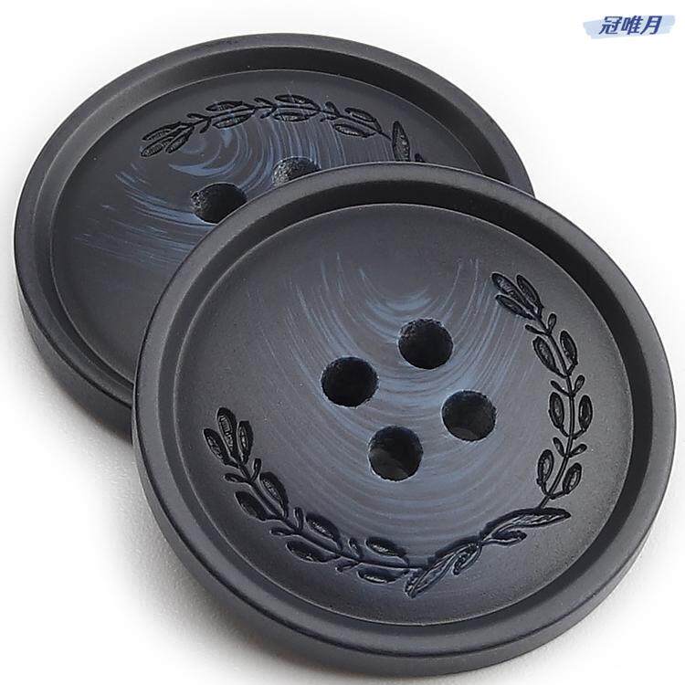 丸型樹脂製マットボタン、黒色、男性用・女性用スーツの袖口ボタン、コートボタン、衣類アクセサリー用の小型ボタン。