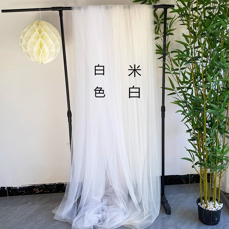 Soft Gauze Curtain in Off-White, Champagne, and Light Yellow for Wedding Reception Backdrop, Waterfall Gauze Decoration, Event Stage Layout, Mesh Gauze