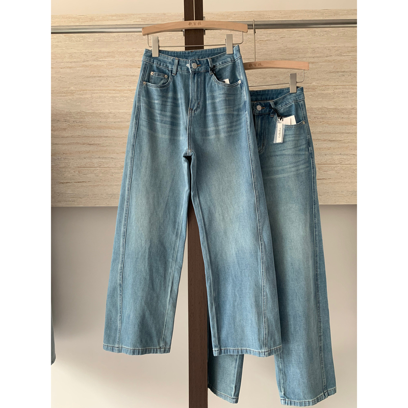 7.14 Special Offer Sut-15078 Korean-Style Four-Way Stretch Denim Straight-Leg Pants with 3D Tailoring