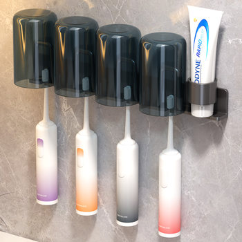 Toothbrush Holder, No-Drill Bathroom Toothbrush Rack for Electric Toothbrushes, Toothpaste, Mouthwash Cup, Hanging Rack, Dental Tool Holder