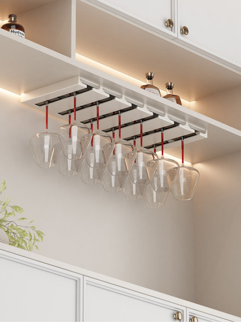 Red Wine Glass Rack, Inverted Stemware Holder, Home Wine Cabinet Storage Rack, High-End Champagne Glass Hanging Drainer