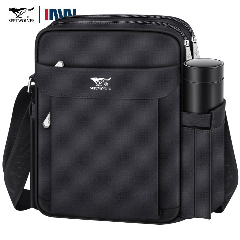Septwolves Men's Shoulder Bag, Men's Crossbody Bag, Large Capacity Business Men's Bag, 2026 New Canvas Small Backpack