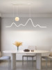 Full Spectrum Restaurant Chandelier Dining Room Table Bar Lighting Modern Minimalist Moon Lamp Nordic Minimalist Restaurant Lamp