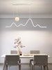 Full Spectrum Restaurant Chandelier Dining Room Table Bar Lighting Modern Minimalist Moon Lamp Nordic Minimalist Restaurant Lamp