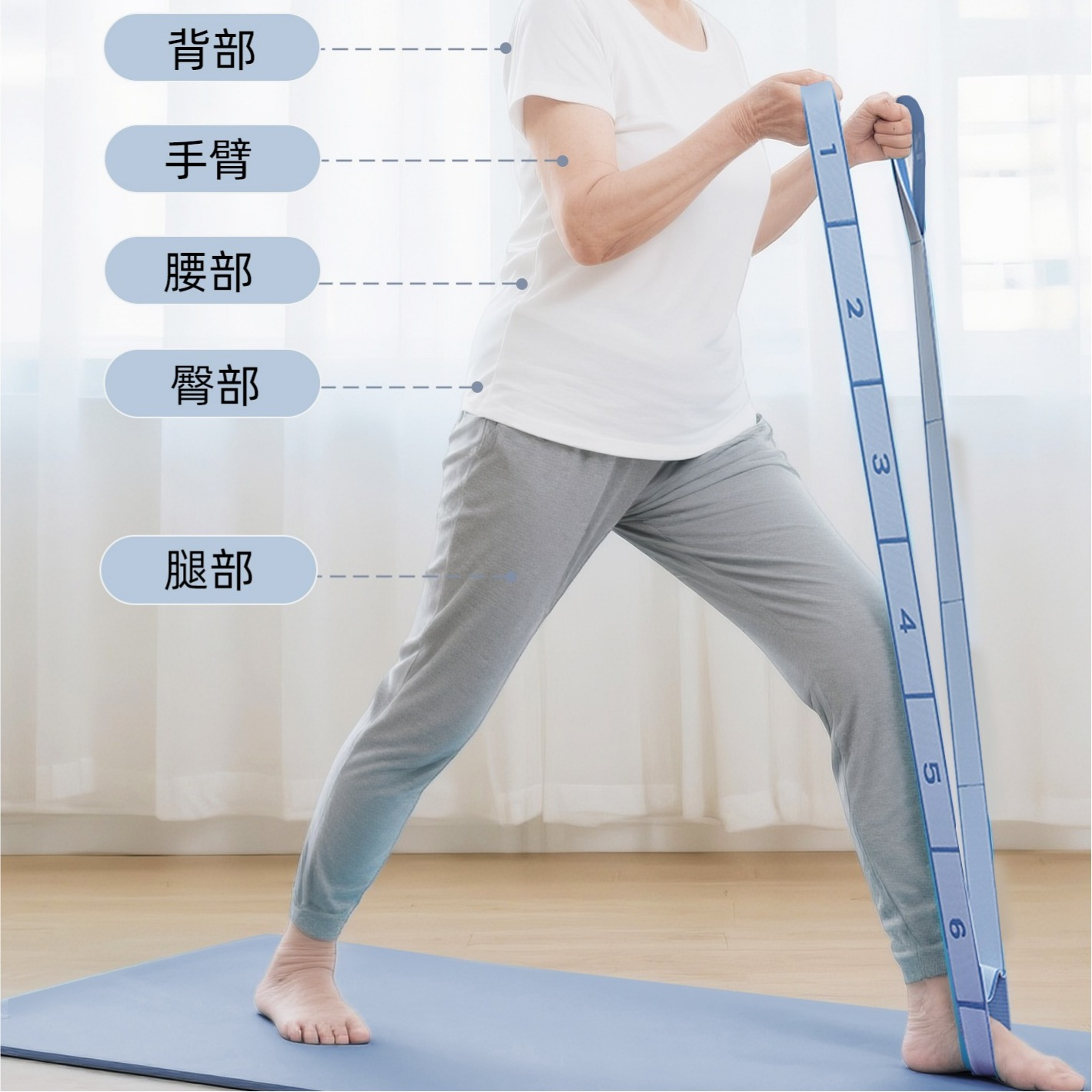 Middle-Aged and Elderly Fitness Resistance Bands, Leg Muscle Training Resistance Bands, Strength Enhancement Rehabilitation Exercise Equipment, Elastic Bands