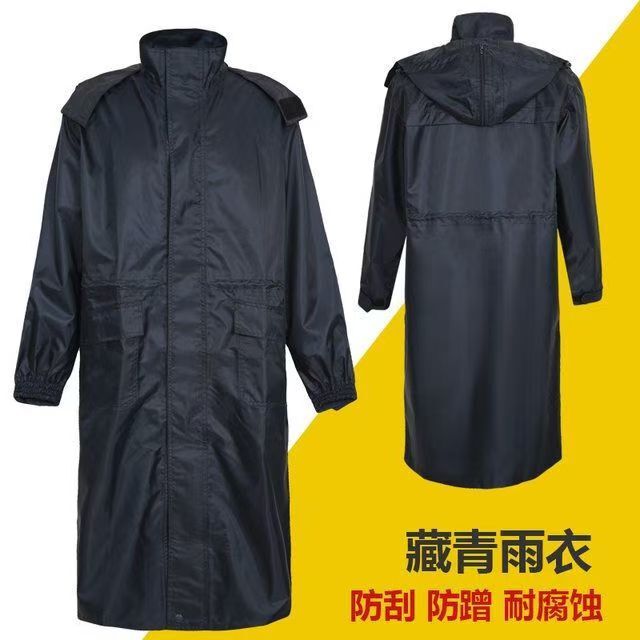 Authentic Navy Blue Long Raincoat New Ocean One-Piece Raincoat Breathable Raincoat Rescue Training Navy Blue Outdoor Raincoat