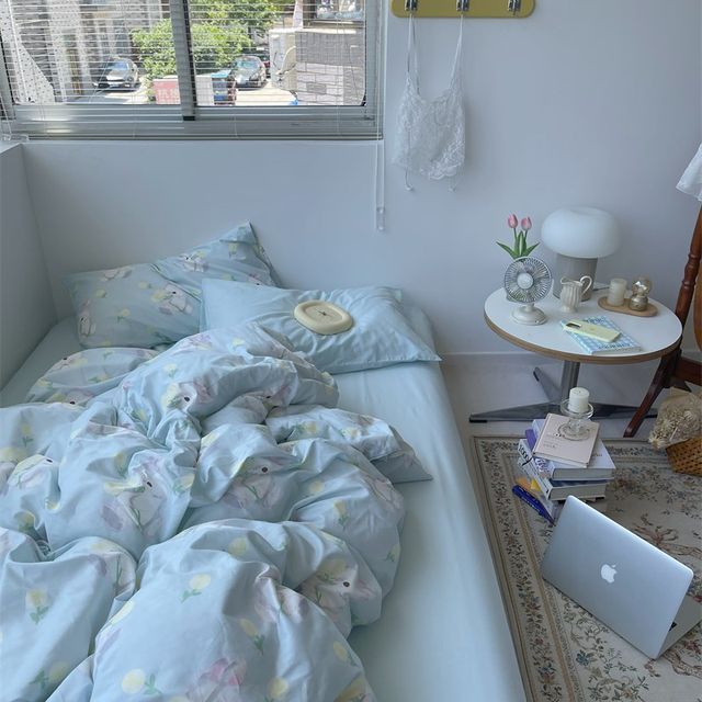 Pear Dream, the joy of fairy tale, cute pure cotton four-piece set of cotton sheets, quilt covers, bedding